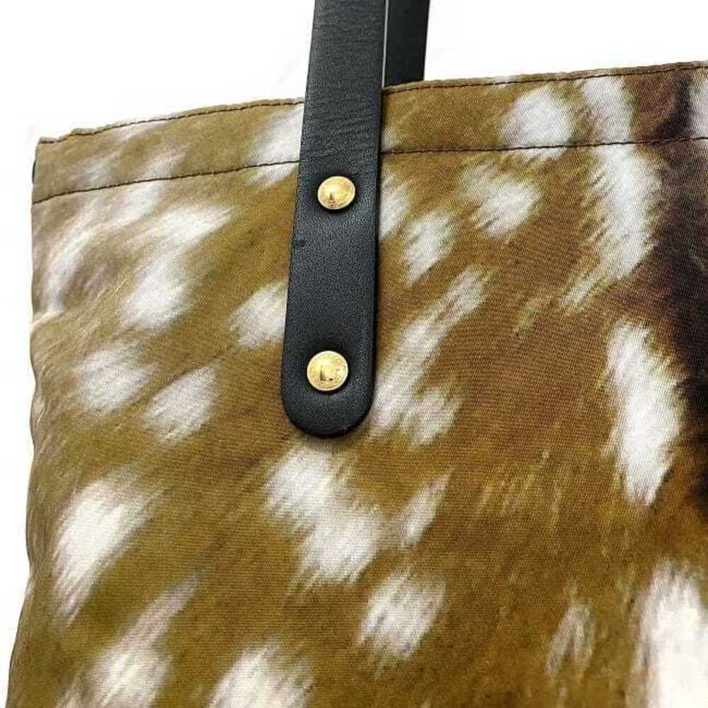 Burberry Tote Bag Brown Black Animal Leather Slim MD FLAT DEER Document - Picture 7 of 10